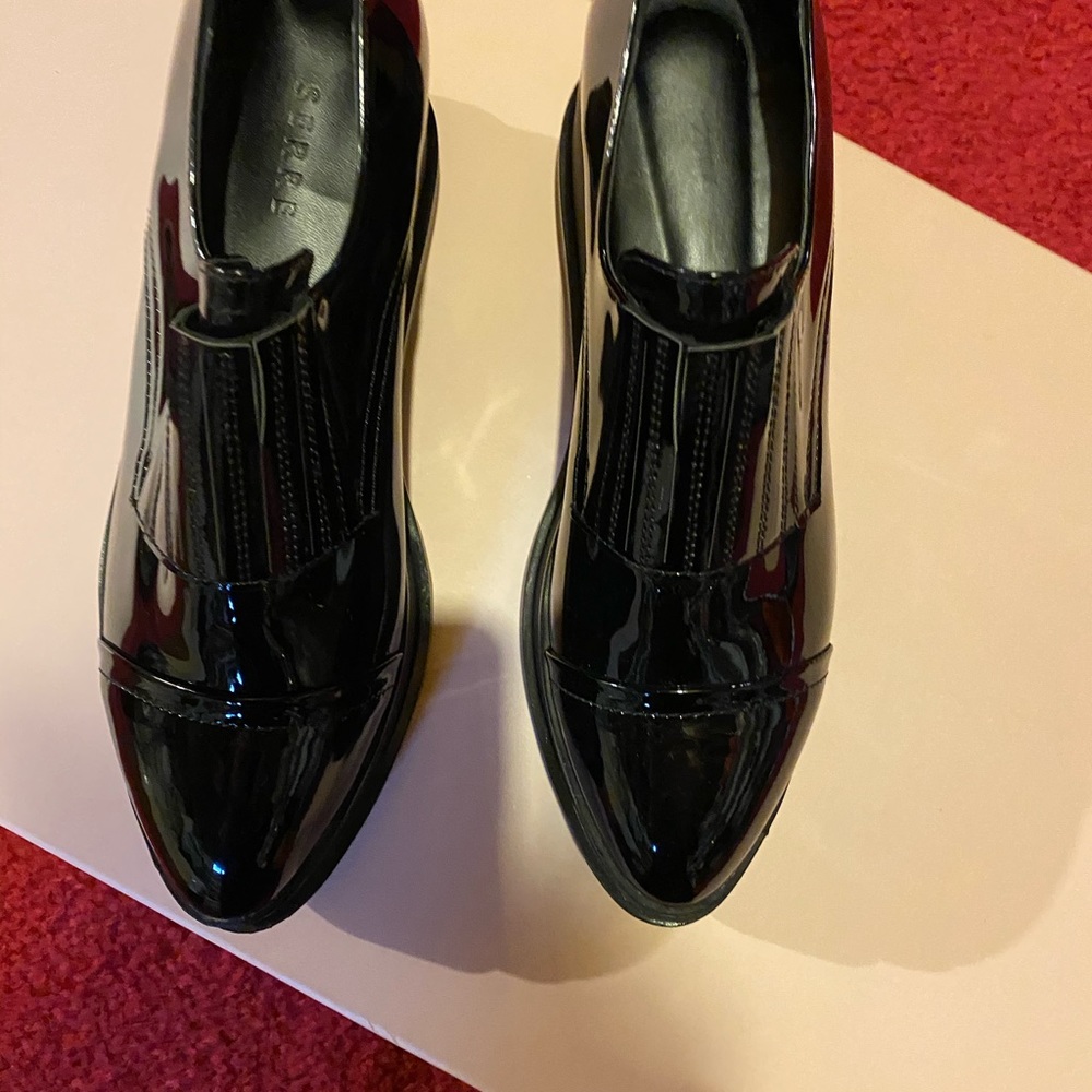 Black new platform loafers
